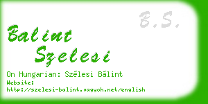 balint szelesi business card